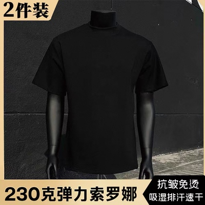 夏季正肩肌肉男短袖男夏季健身运动T恤收袖口设计重磅小领口半袖