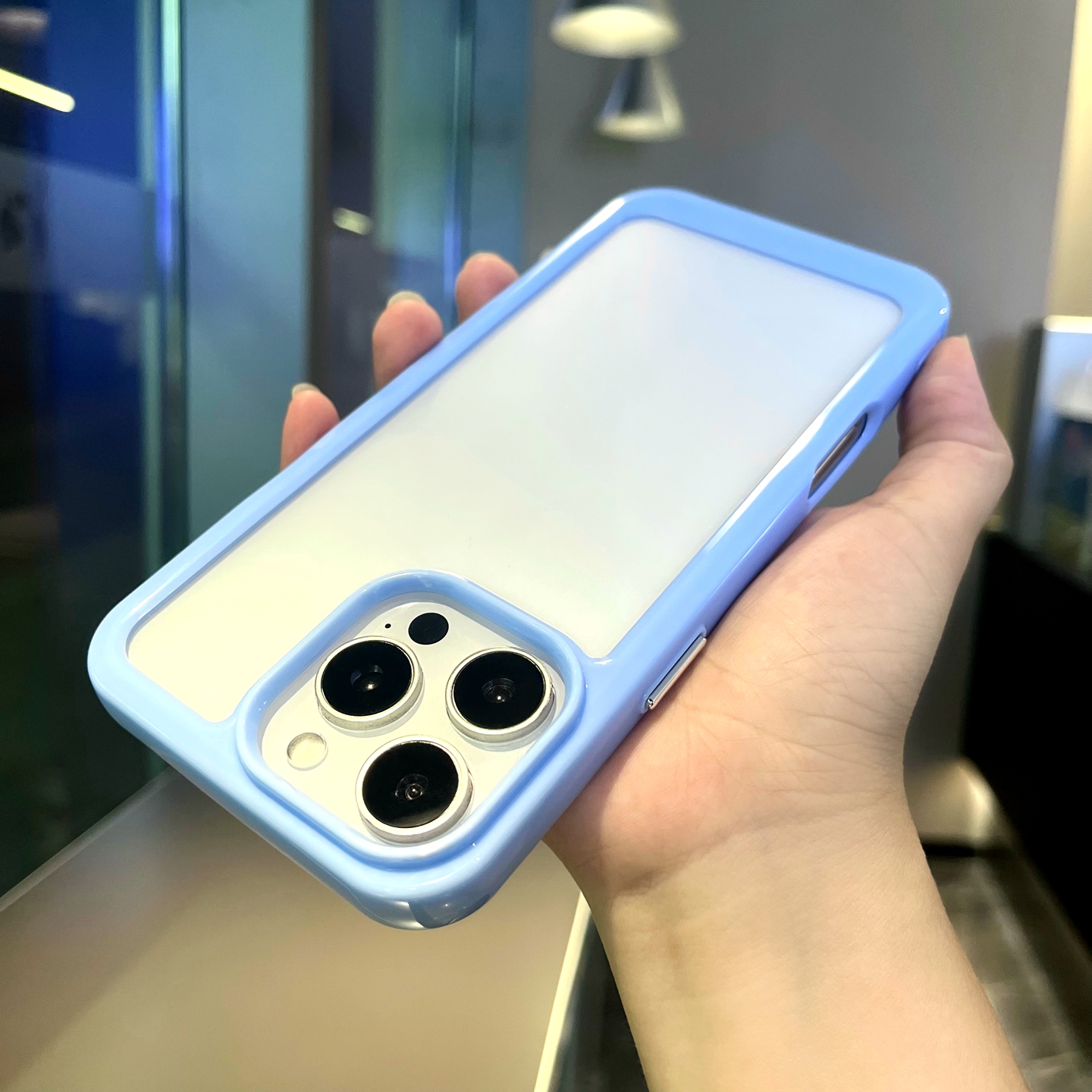 紫蓝色适用苹果17/16手机壳iPhoneAir防摔13/14/15透明12promax软边11P滴胶7/8Plus凹槽Xs/XR不伤机se3/2