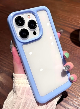 天蓝边适用谷歌GooglePixel7A手机壳Pixel9proXL透明Pixel9Pro全包边Pixel8A滴胶凹槽个性手工