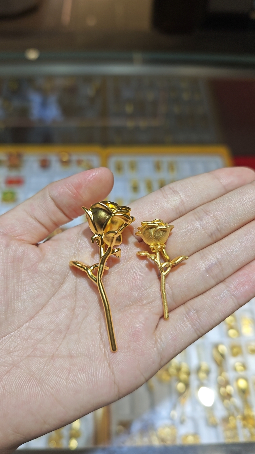 足金999黄金玫瑰花戒指纯金3D硬金送女友送朋友