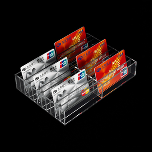 F4房卡收纳盒定制加厚透明多格KTV酒店宾馆总台前台亚克力房卡盒