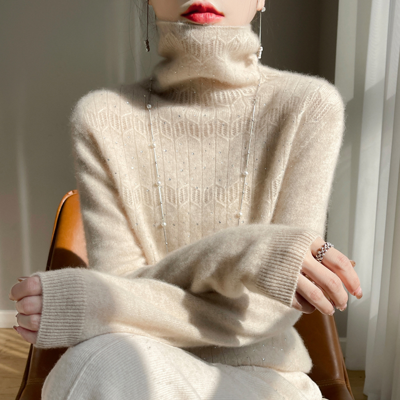 秋冬高领毛衣女季2025新款内搭上衣宽松大码纯针织打底衫1201u