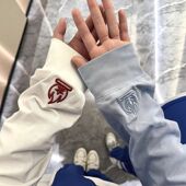 秋季 潮牌美式 高街长袖 burnin小火苗刺绣卫衣男女款 t恤内搭打底衫