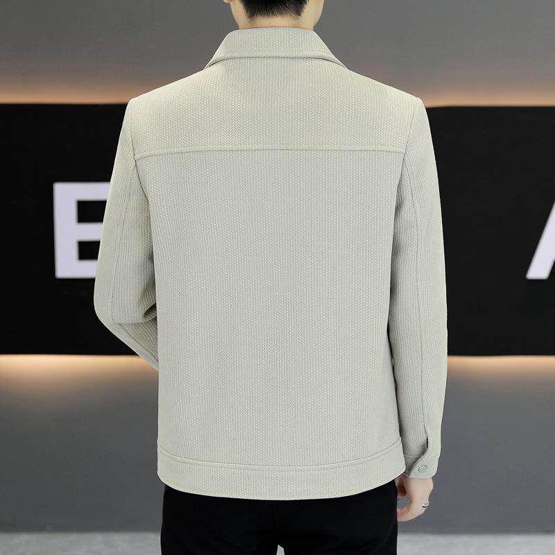 秋冬季毛呢外套男士韩版商务休闲短款风衣青年时尚翻领夹克男冬装