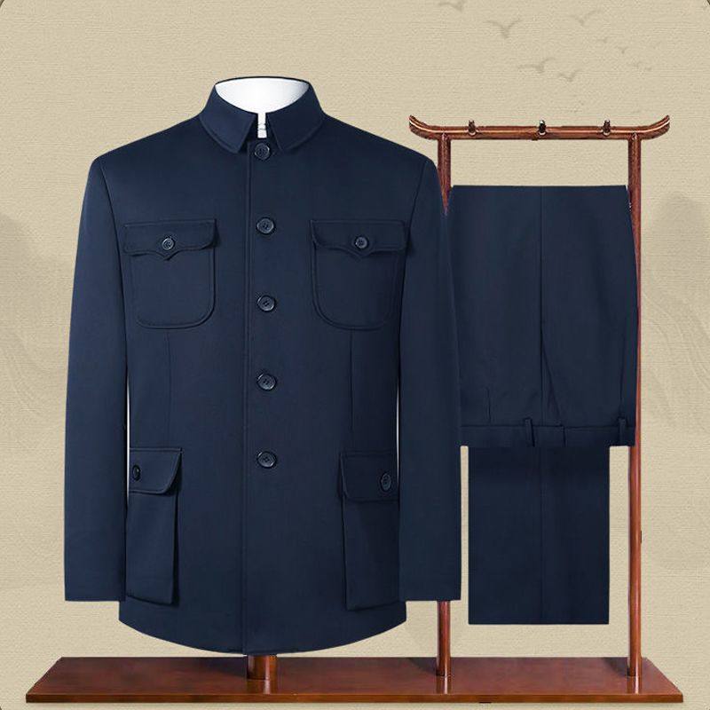 中山装男中老年套装上衣老年人外套老头衣服民族服饰爷爷装爸爸装,男装,中山装,淘宝优惠券,粉丝福利购,淘宝优惠卷
