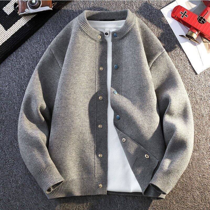 25秋冬潮流绿松石百搭圆领纽扣毛衣外套男女宽松情侣针织开衫基础,男装,针织衫/毛衣,淘宝优惠券,粉丝福利购,淘宝优惠卷