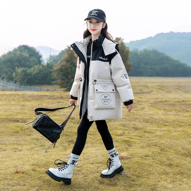 女童冬装中长款羽绒服轻薄洋气2025新款中大童儿童装网红加厚外套,童装/婴儿装/亲子装,羽绒服,淘宝优惠券,粉丝福利购,淘宝优惠卷