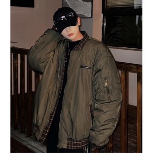 军绿色飞行员夹克男复古美式风街头棒球服vibe高街潮牌情侣装外套