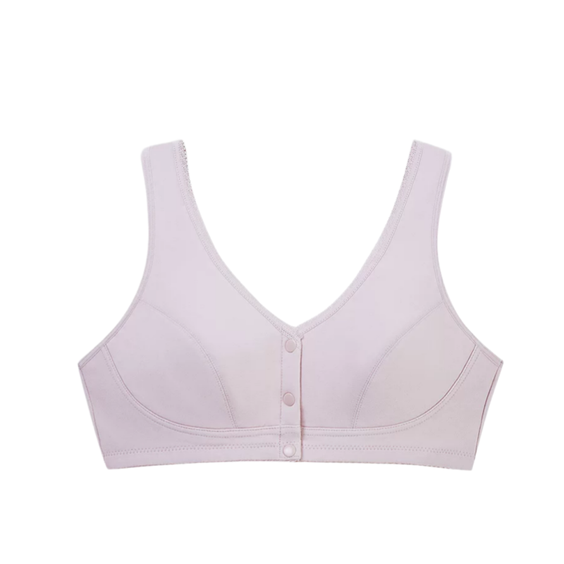 [2件装]三枪前开扣无钢圈内衣春夏女背心式收副乳中老年妈妈文胸