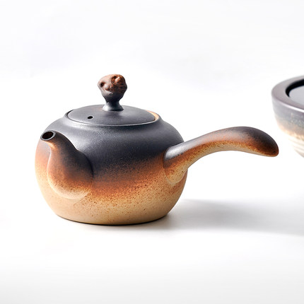 耐高温陶土烧水壶泡茶围炉煮紫砂陶泥侧把壶电炭炉大容量明火户外