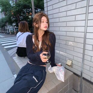 卫衣外套 现 韩国设计师th barnnet八奶拉链连帽针织开衫 韩国女装