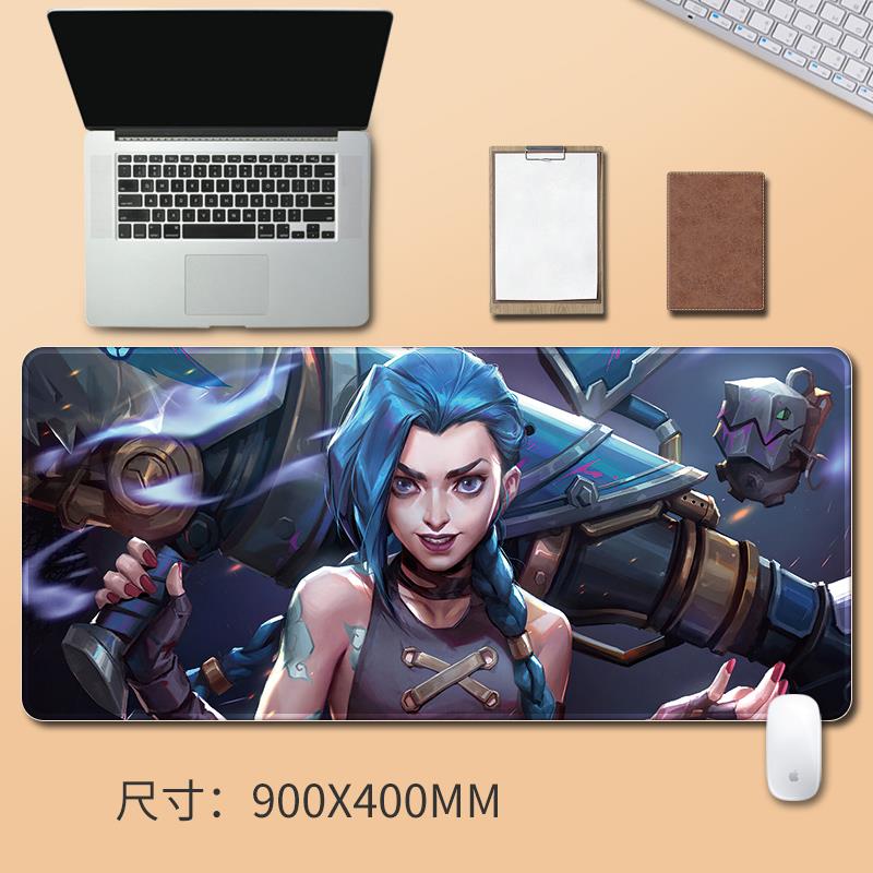 金克丝鼠标垫超大暴走萝莉英雄联盟 LOL双城之战竞技Arcane游戏垫