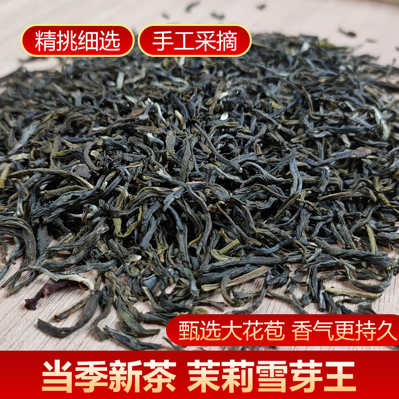 广西横县横州茉莉花茶2023新茶茉莉香茶绿茶茉莉雪芽王罐散装500g