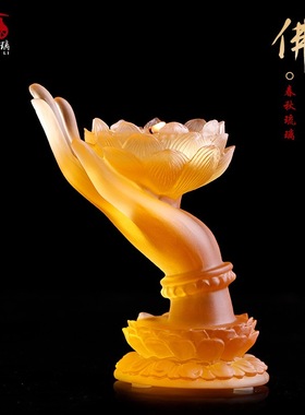 古法琉璃蜡烛灯佛具用品