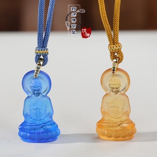 饰结缘饰品 药师佛吊坠包挂车挂琉璃立体佛像挂件随身礼菩萨挂件装
