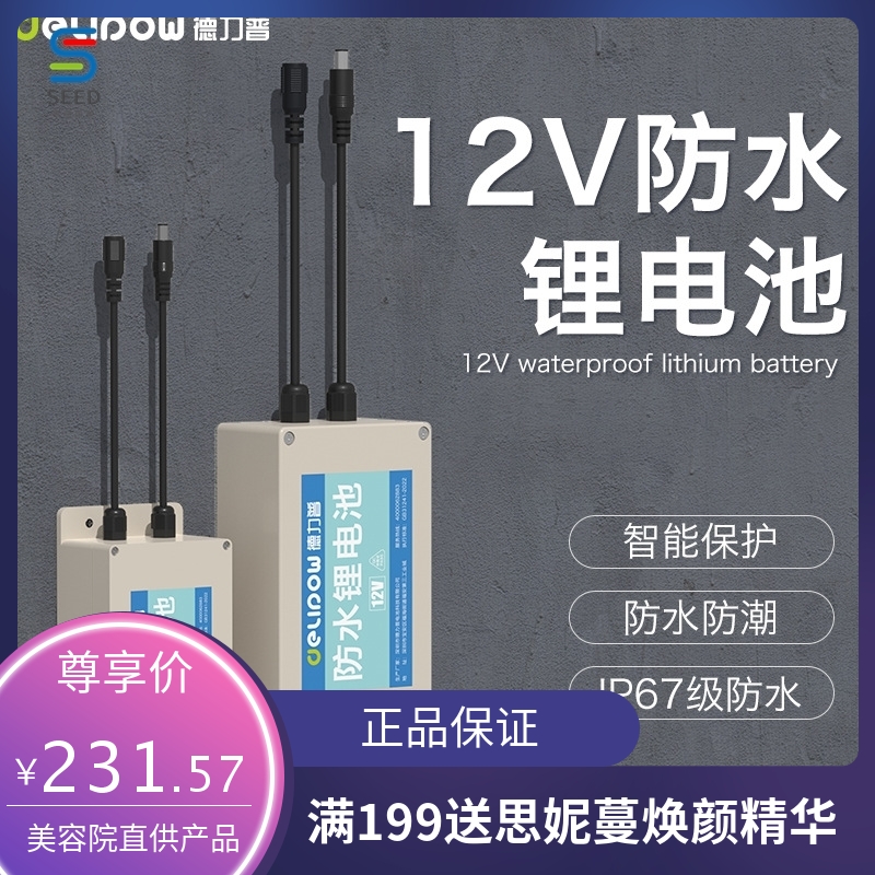 德力普12V防水锂电池IP67级防水户外监控安防电池12伏锂电池
