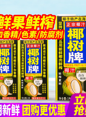 正宗海南椰树牌椰汁鲜榨1L*2盒拆零利乐装大盒植物蛋白饮料年货