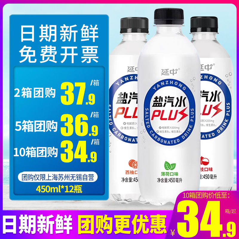 延中电解质盐汽水plus450ml12瓶600ml西柚荔枝味运动健身碳酸汽水 咖啡/麦片/冲饮 碳酸饮料 原图主图