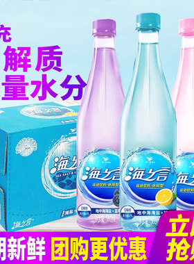 海之言盐汽水500ml整箱柠檬百香果黑加仑补充电解质水饮料1L