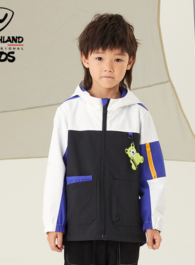 诺诗兰儿童CB215314男童冲锋防风防泼水时尚舒适单层夹克外套