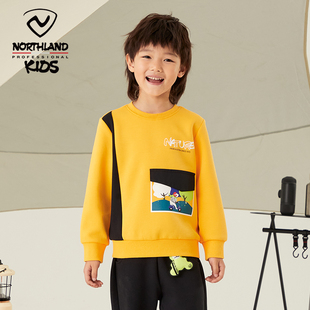 诺诗兰童装CB215317小男童羽绒服圆领拼接时尚舒适套头卫衣