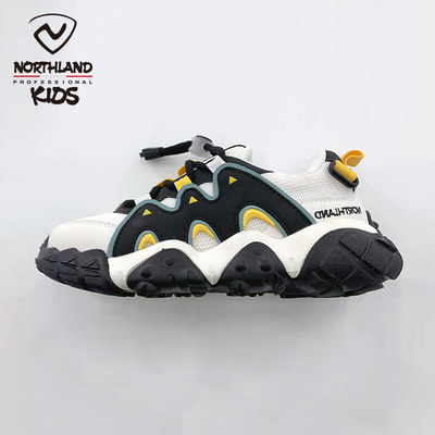 诺诗兰童鞋男女童户外跑步鞋春新超纤多向防滑橡胶耐磨运动鞋