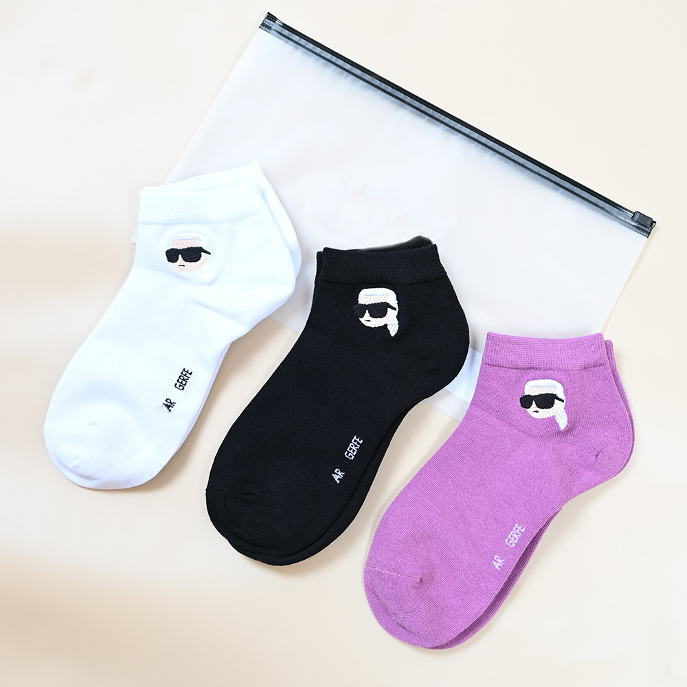 美系K尔  新款男女同款刺绣色织字母短袜船袜隐形袜
