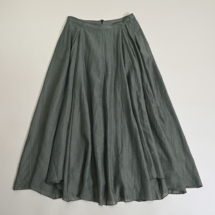 女士设计款 新款 宽松A字不规则大裙摆高腰半身长裙 夏季 欧美风格