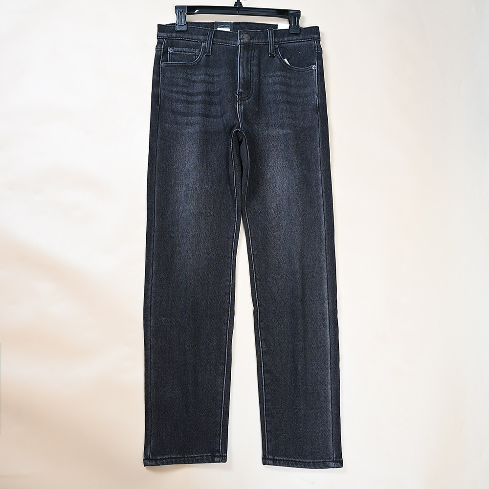 冬季新款男弹力棉高腰修身小直筒裤男休闲百搭加绒加厚款牛仔长裤