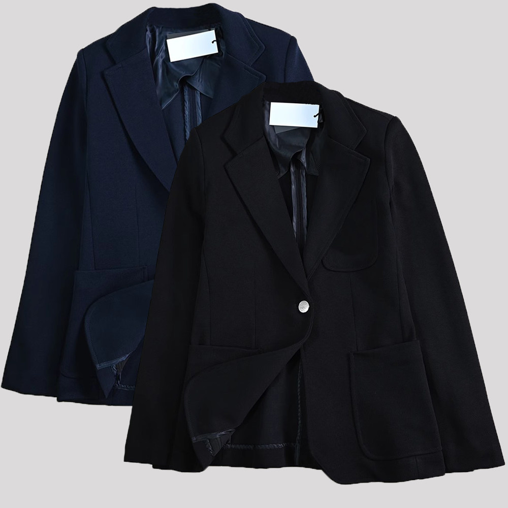 2025新款女装经典款修身版提花布一粒扣西装外套西服