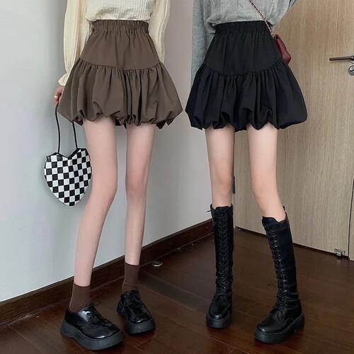 纯色半身裙几何仙女短裙学院风