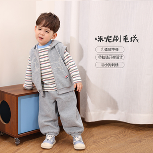 春装 小O爸男婴童 薄款 2026新款 百搭婴儿马甲三件套 宝宝学院风套装