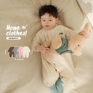 小O爸男婴童【居家柔肤】宝宝秋冬哈衣保暖可爱爬服长袖婴儿衣服