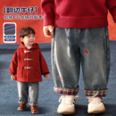彩色刺绣婴儿柔软百搭裤 男童秋冬季 子 宝宝加绒牛仔裤 小O爸男婴童
