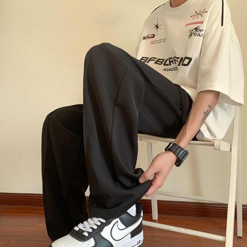直播品质2025夏季新款冰丝休闲西裤长裤潮男1503B-K158-P45控68,男装西裤,电商基地B273-1