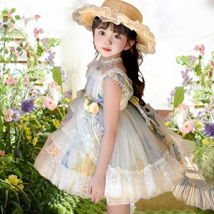 女童公主裙春夏小女孩花仙子蛋糕裙蓬蓬裙生日礼服裙洛丽塔连衣裙
