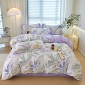 小清新全棉数码 印花四件套纯棉床单被套床上用品铂金棉南通市家纺