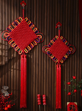 中国结彩绳挂件编织交房楼盘装饰品客厅喜庆福字挂饰乔迁之喜礼物