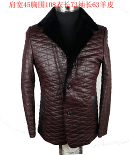 兔毛领加绒男款真皮皮衣羊皮夹克外套时尚休闲冬季