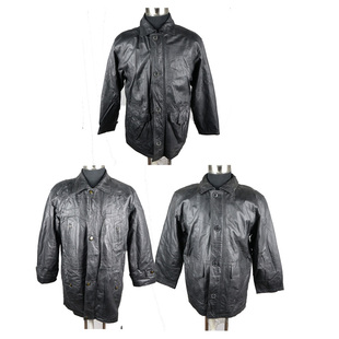 中老年皮衣包邮 古着二手真皮皮衣 秋冬保暖皮袄中长款大衣外套