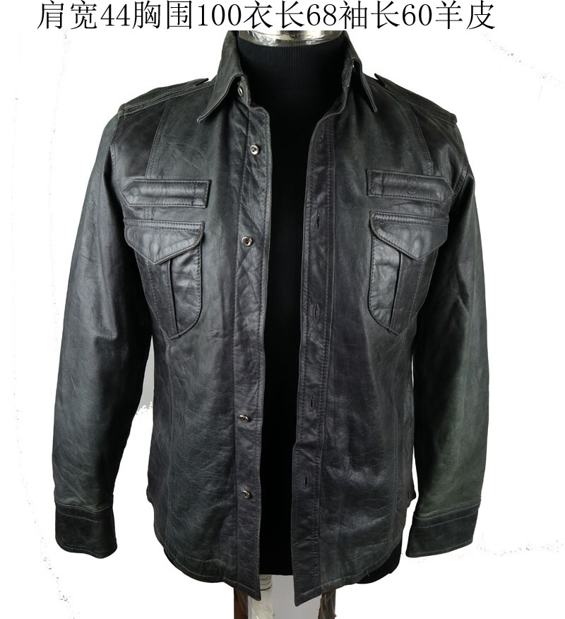 羊皮衬衫古着外套二手皮衣皮夹克