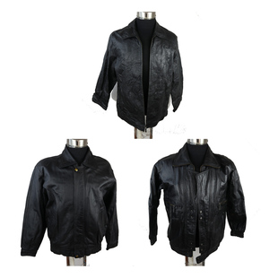 大小码 古着秋冬休闲男士 头层牛皮毛领短款 真皮夹克修身 皮衣外套