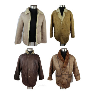 男款羊皮毛一体外套冬季加厚保暖中长款古着vintage