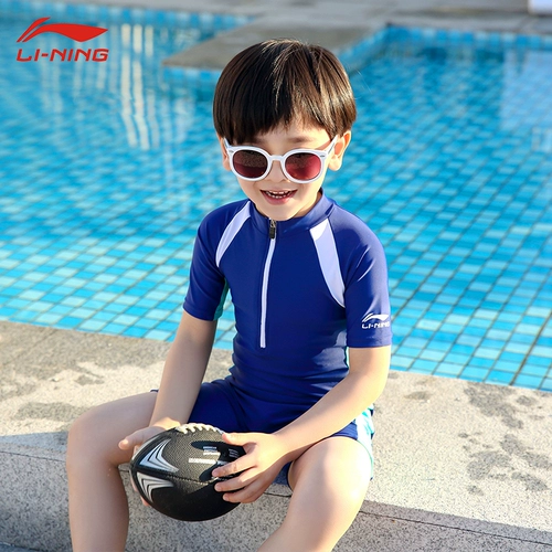 Li Ning, детский купальник, штаны для плавания для мальчиков, детская быстросохнущая одежда, защита от солнца, подходит для подростков