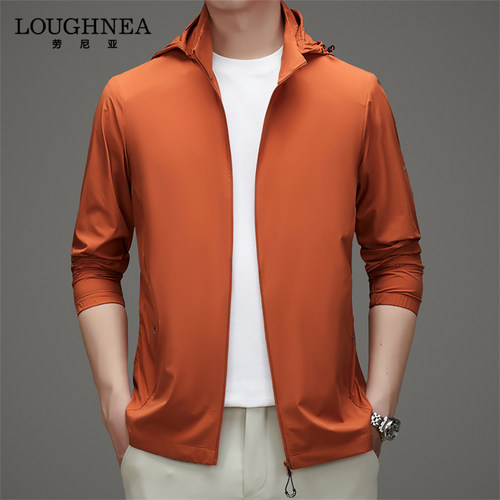 LOUGHNEA高档户外运动薄款防晒衣男夏季高级感冰丝弹力钓鱼防晒服