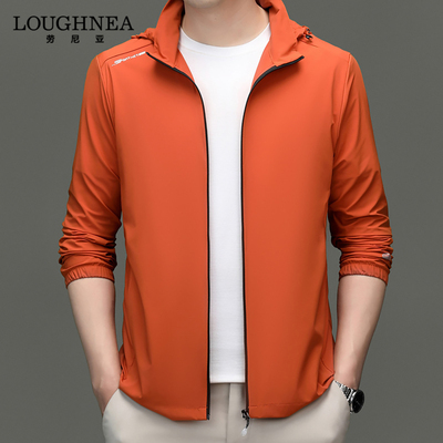 LOUGHNEA高端品牌太阳橙连帽防晒衣男2026新款轻薄钓鱼皮肤衣外套