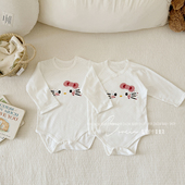 宝宝四季 衣服婴幼儿网眼包屁衣新生儿超萌纯棉哈衣春秋长袖 空调服