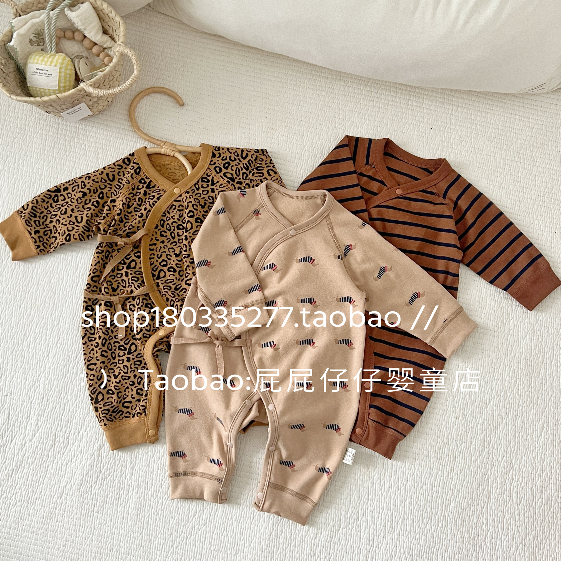 新生儿0-3-6偏襟系带纯棉