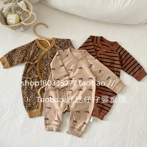 新生儿0-3-6偏襟系带纯棉