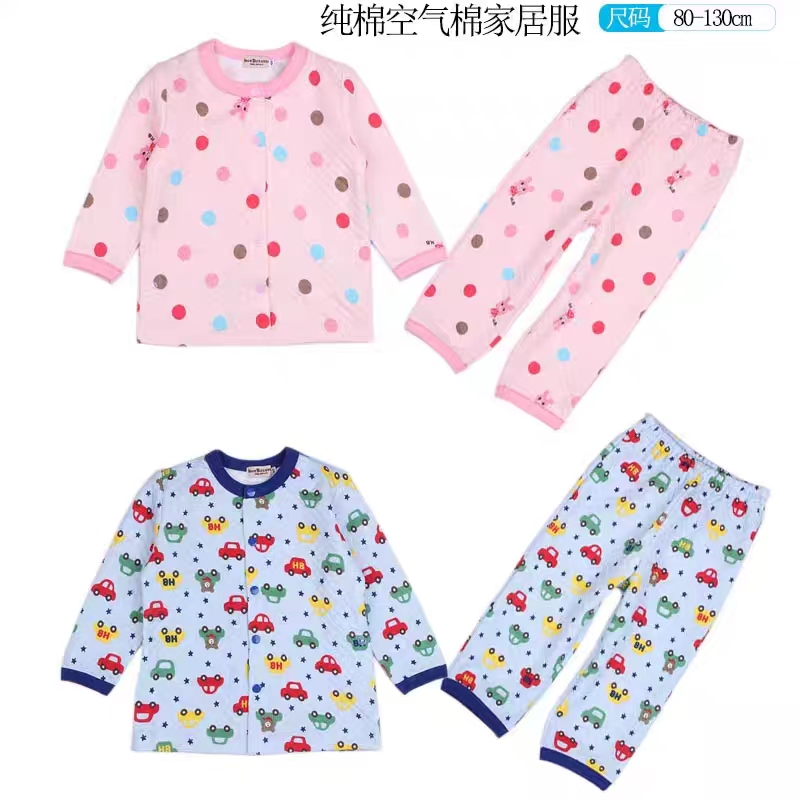 日系空气层宝睡衣套装纯棉卡通套